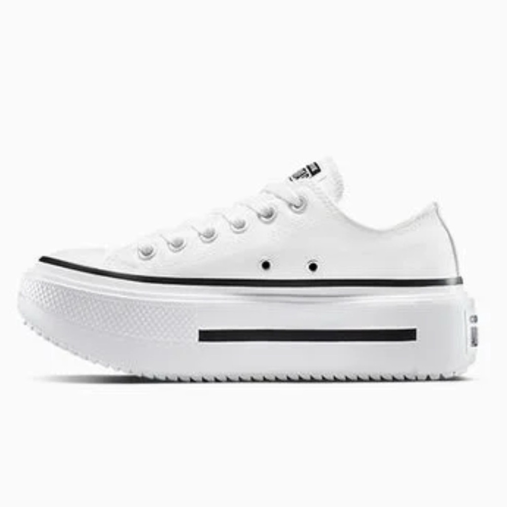 Double Stack White Platform canvas Sneakers NWT - image 1